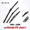 Wiper Front & Rear Wiper Blades Set Kit For Honda Fit Jazz 1 2001 - 2008 Windshield Windscreen Window Brush 20"+16"+14" 1