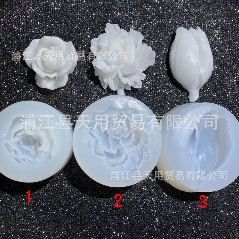 

3D Rose Dropping Glue Mold DIY Dropping Glue Table Decoration Hanging Tag Keychain Flower Accessories 15-870