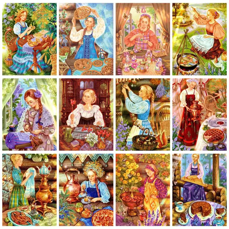 

RUOPOTY Decorative Painting By Numbers With Frame Woman Cooking Pictures By Numbers Acrylic Paints For Adults DIY Set Unique Gif