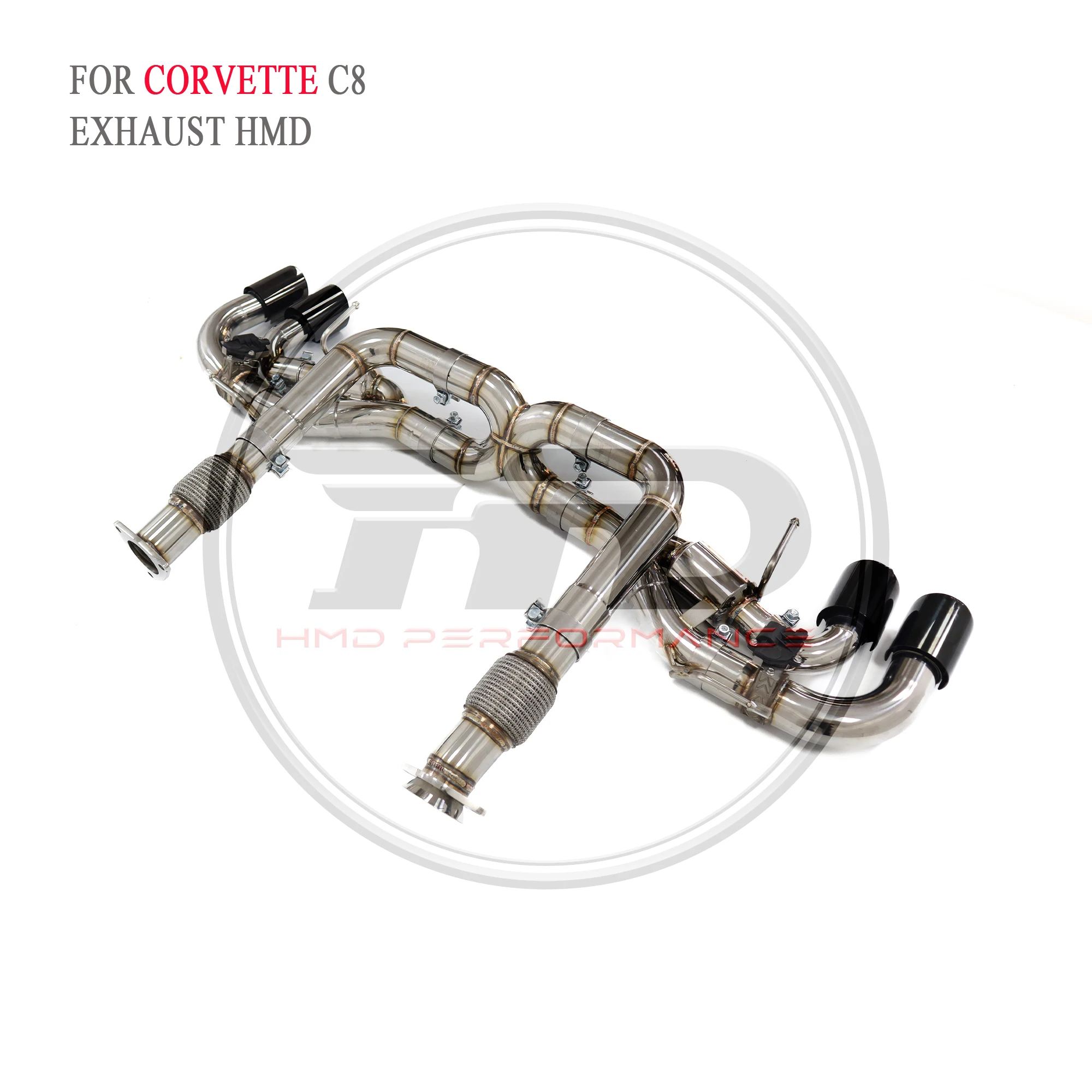 HMD Exhaust System For Corvette C8 Exhaust Catback Stainless Steel Material Bright Surface Valve Control