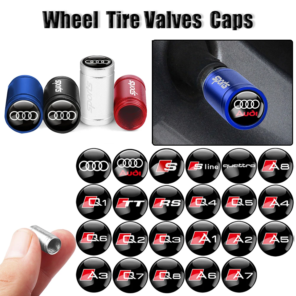 4-Piece Decorative Tire Valve Stem Caps for Cars, Motorcycles, and Bicycles