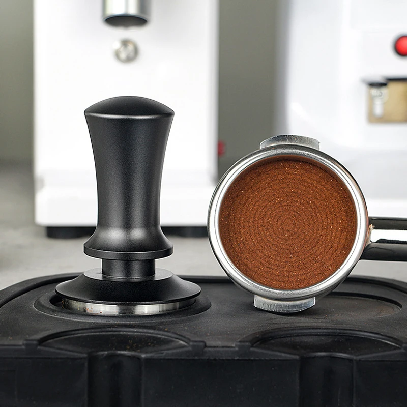 Coffee Powder Press 51mm Hengli Spiral Pattern Flat Bottom Hammer Stainless Steel Coffee Tool Masher