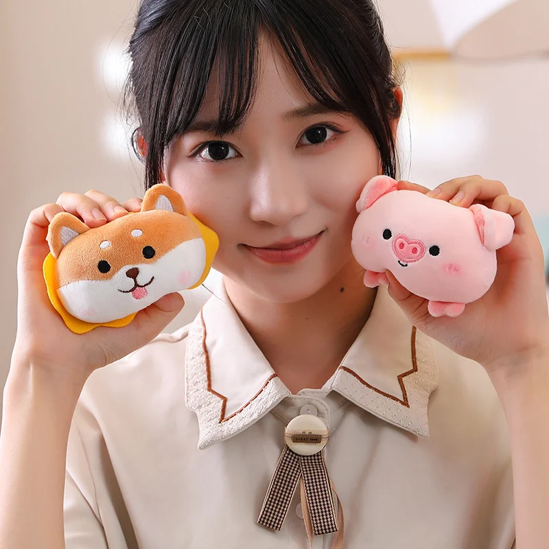 10cm Cute Two-Sided Shiba Inu Plush Keychain Kawaii Pig Plushies