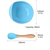 28Colors Baby Silicone Suction Bowls for Kids Waterproof Baby Feeding Tableware Spoon Children Dishes Kitchenware Infant Plates 5