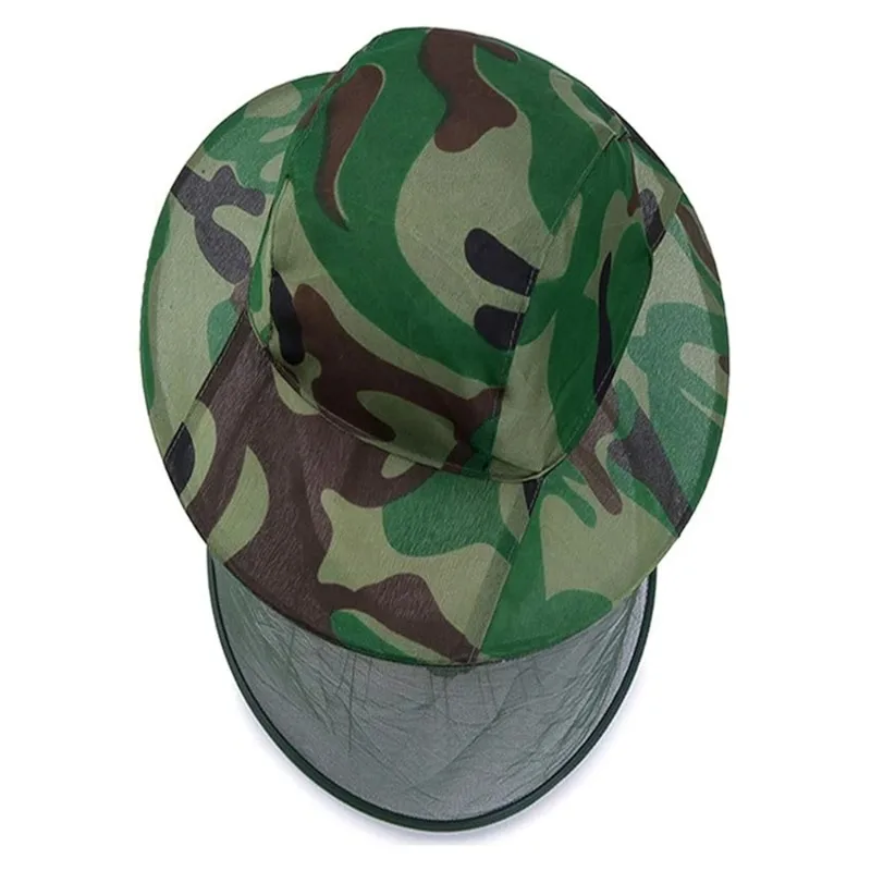 ZEXEF Net Mesh Face Protector Cap Camouflage Beekeeping Anti-mosquito Insect Bee Mosquito Resistance Sun Fish Hat