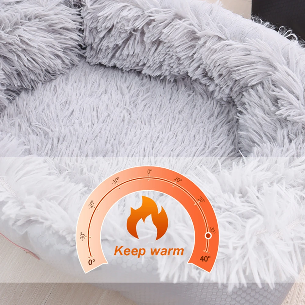 2-in-1 Autumn & Winter Warm Plush Cat Bed Pet Kennel Soft Multifunctional Comfortable Foldable Cat Mattress for Small Cats Dogs