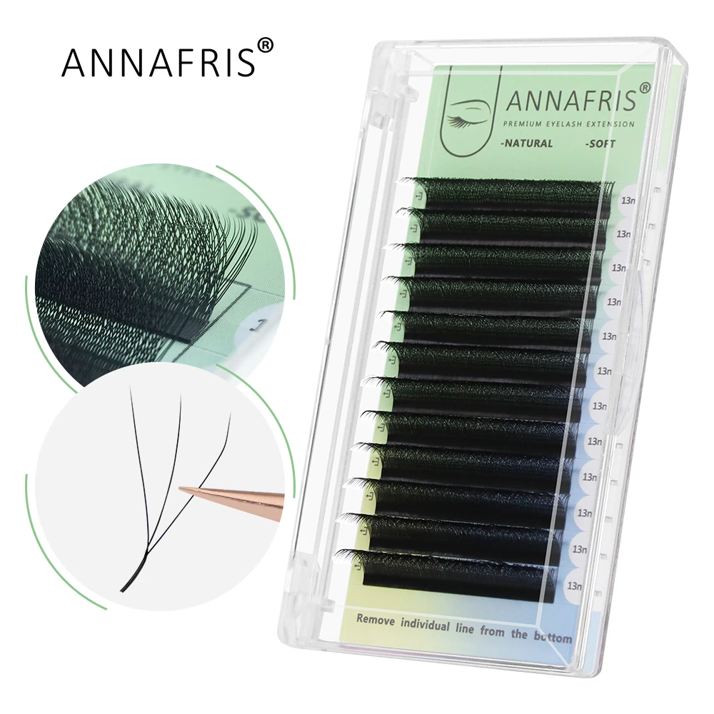 ANNAFRIS W Shape Eyelash Extensions 3D Premade Volume Fan W Style YY High Quality Natural Faux Mink Individual Lashes Supplies gemerry yy lashes 3 4d w shape ​eyelash extensions premade fan lashes individual faux mink matte lash extension wholesal