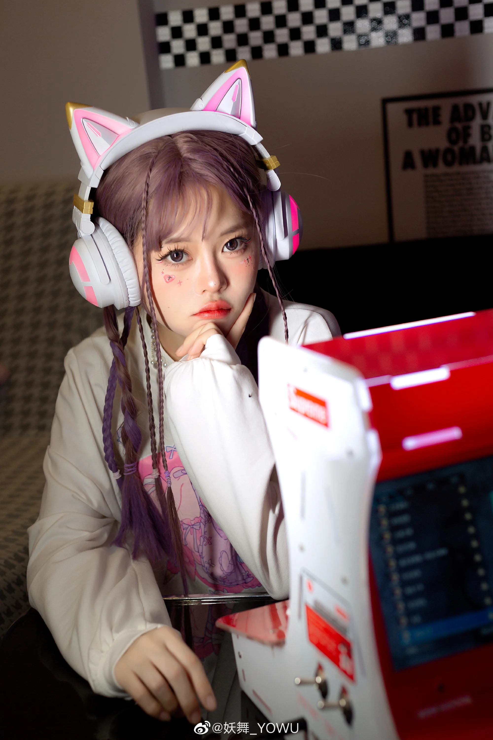 【美品】 YOWU 猫耳ヘッドホン ヘッドホン RGB YOWU RGB 猫耳ヘッドホン 4 アップグレードされたワイヤレス