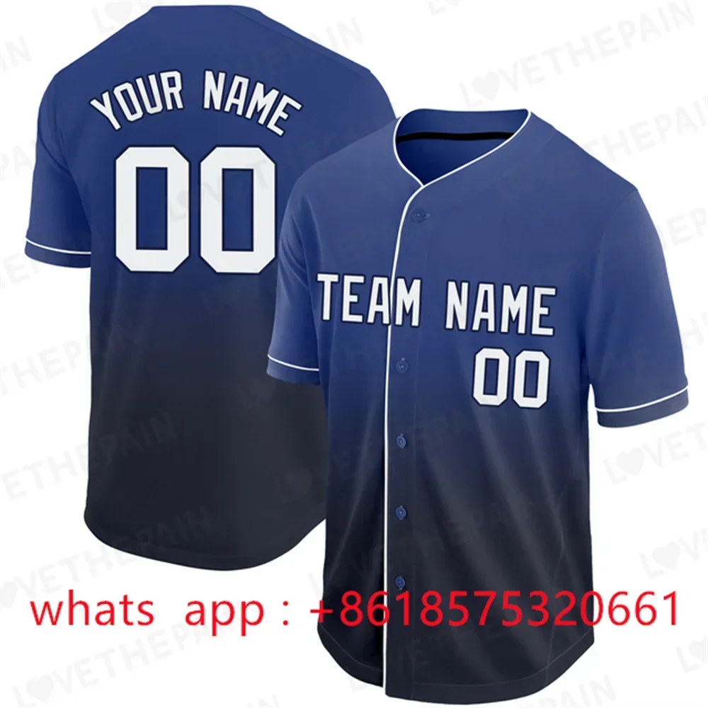 Baseball Jersey Team Shirt Print Personal Name Number Stripe Hip Hop Sportswear Baseball T-shirt Men/Women/Kids Clothing