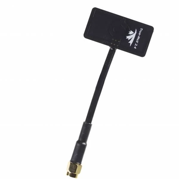 Gros plan sur le connecteur SMA de l'antenne True-MoX, montrant la qualité de fabrication.