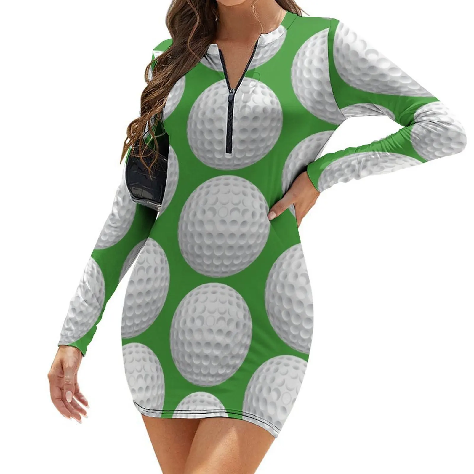 

Golf Ball Long-Sleeve Bodycon Dress elegant women's sets ceremony dresses