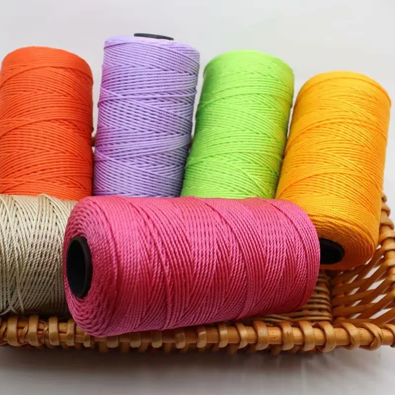 220m Polyester Yarn Knitted Crochet Cords DIY round Rope Nylon Thread for Handbag Basket Purse Hat Making 4