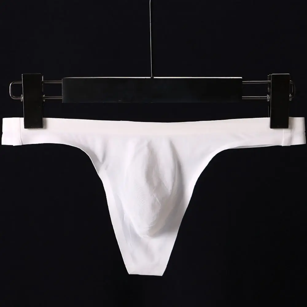 

New Sexy Nylon Men'S Sissy Thong Low Waisted Sexy Thin Ice Silk One Piece Seamless 3d Embossed Fun Underwear Lingerie