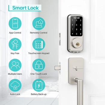 Hornbill Smart Front Door Lock Deadbolt Keyless Entry Locks Electronic Digital Keypad Bluetooth Security For Home Office Airbnb 2