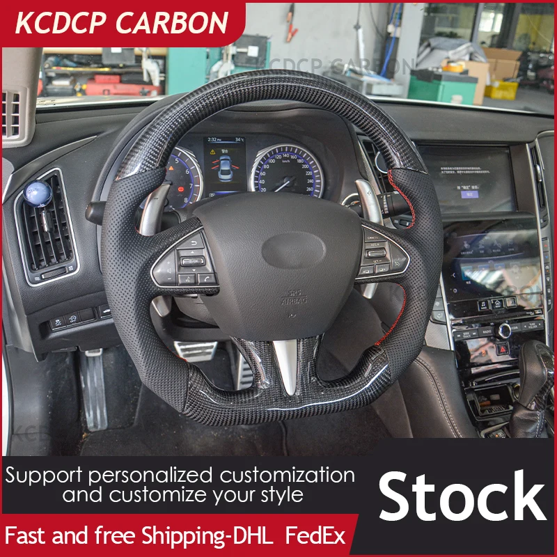 Carbon Fiber Car Steering Wheel For Infiniti Q50 Q60 QX50 QX30 Q50L EX