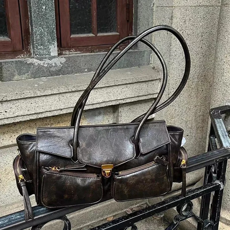 Top Handle Handbag Satchel Bag PU Leather Hoboes Toted Handbag Trendy Shoulder Bag