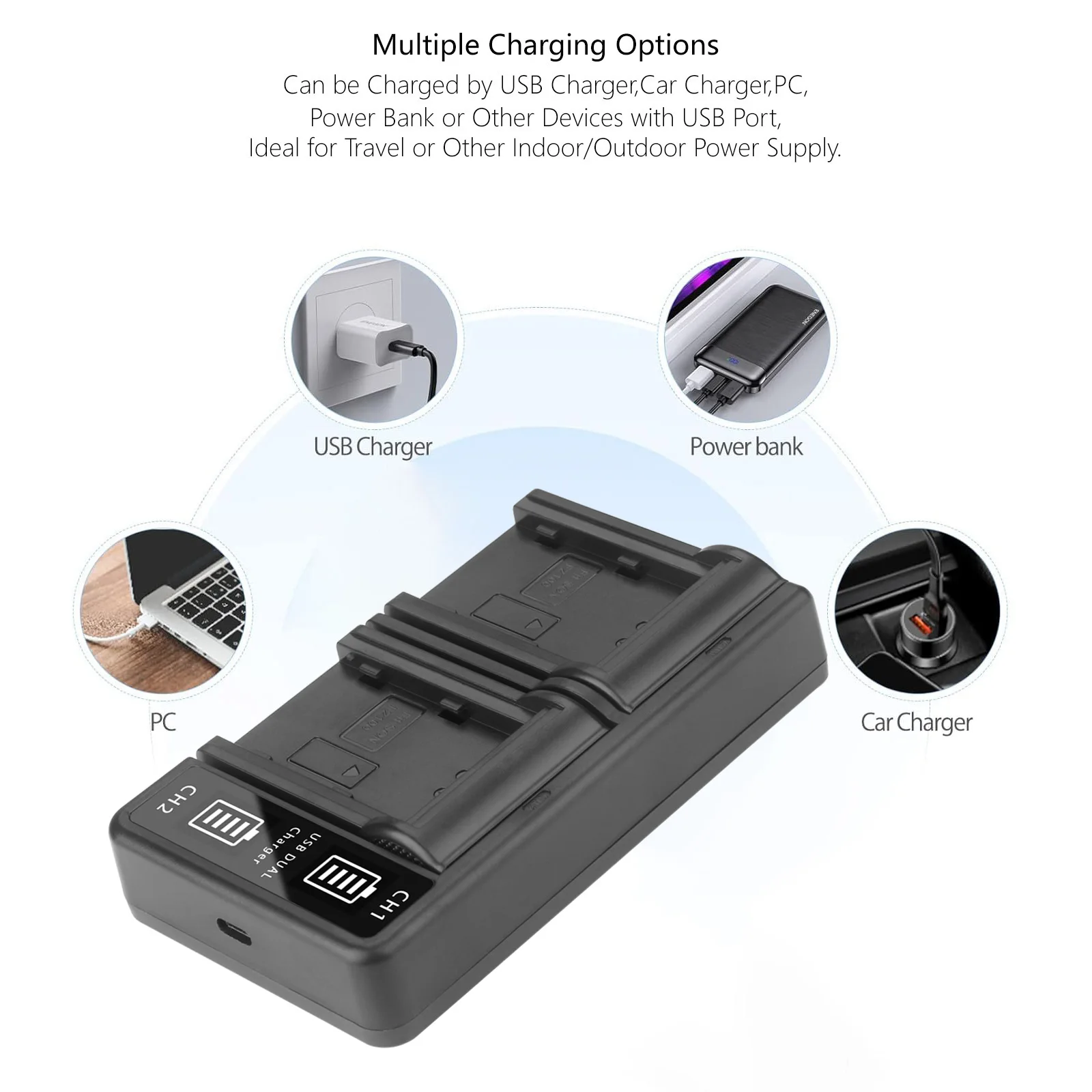 High-Speed Dual USB Charger for Sony NP-FZ100 Batteries