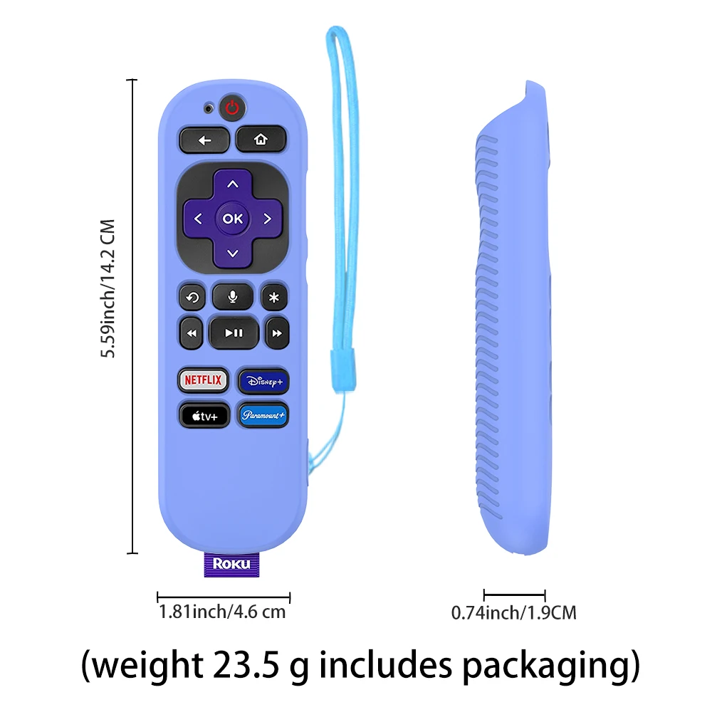 Smart TV Remote Full Wrap Protective Case for Roku Voice Remote (Official) RCA1R -for Roku Players, Audio, TV, Shockproof and Anti-Lost Protective Cover