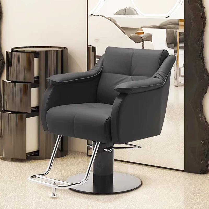 Reception Luxury Barber Chairs Swivel Adjustable Handrail Hair Styling Chair Salon Beauty Barbearia Cadeira Furniture HD50LF