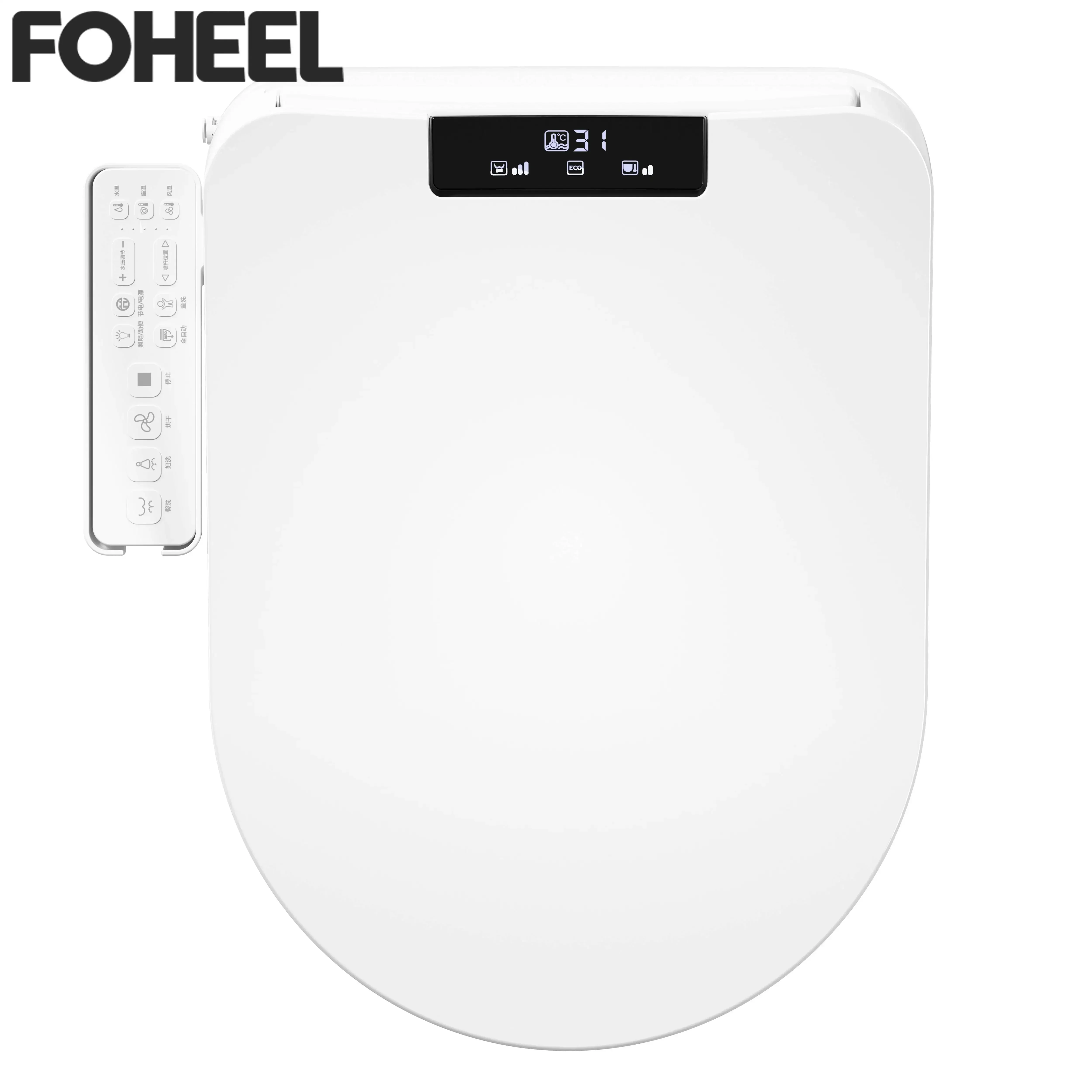 FOHEEL D Shape Smart Toilet Cover Seat Auto Open Intelligent Lid