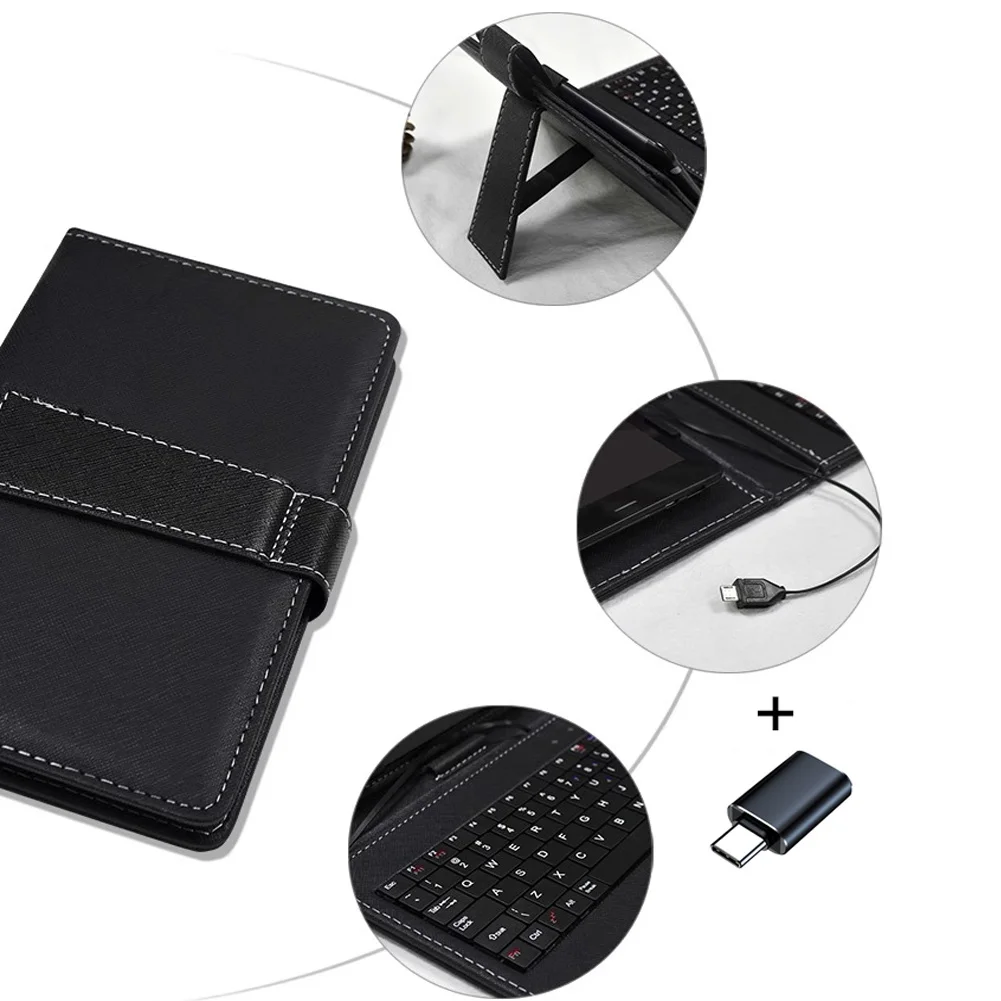 2-in-1 Keyboard With Protective Cover Black, Universal 9in-10.5in Tablet Case With Keyboard For Tablet PC On-the-go Use