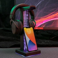 RGB Gaming Headphone Stand Dual USB Port 3.5mm Audio Port 10 Lighting Effects Desktop Gaming Headset Holder Hanger for Gamer PC - Image 3
