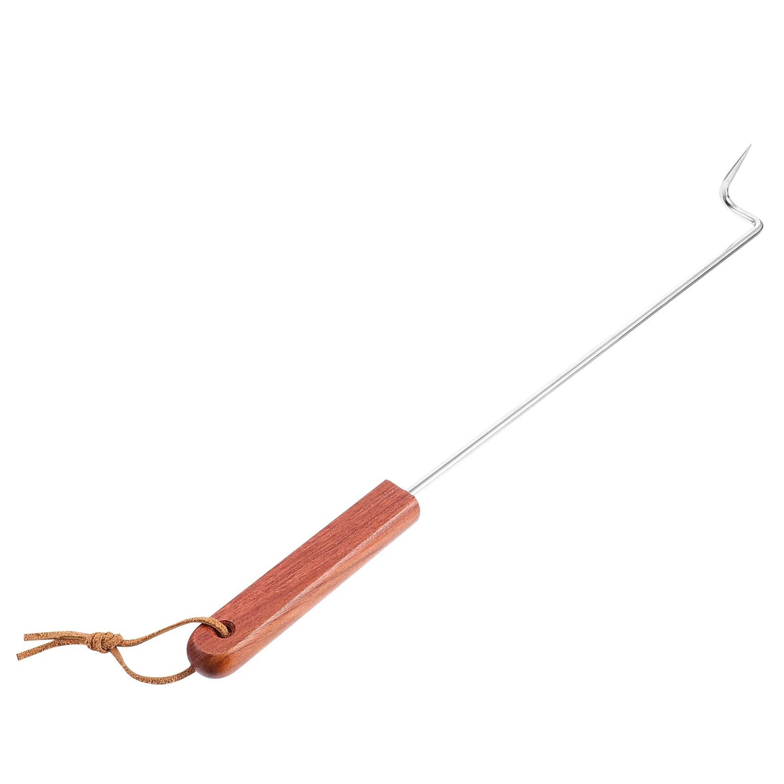 Meat Fork Grill dinner Gadget Stainless Steel Flipper Wooden Handle Food Steak Portable Grilling BBQ Turner Hook