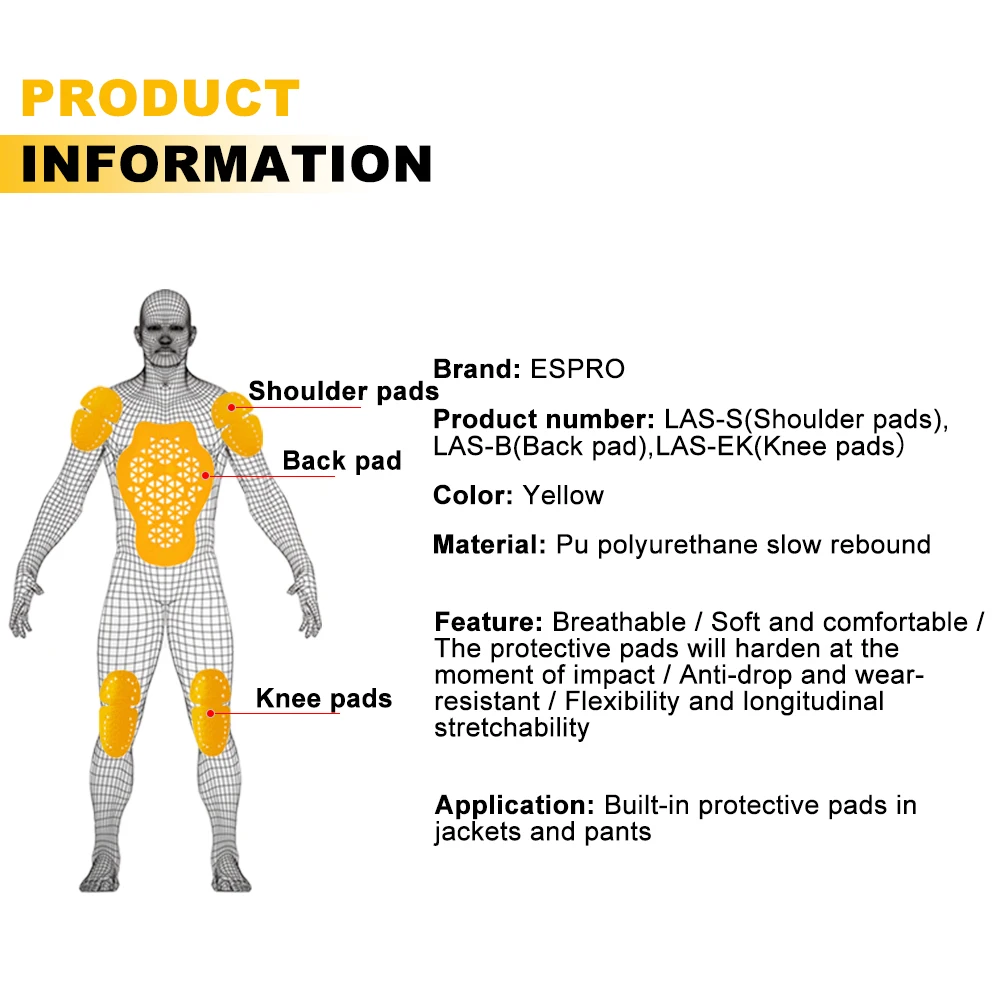 Yellow 3D Grid Built-In Removable Motorcycle Back Protector Jacket Moto Gear Motocross Motorbike Protective Pads CE2 Certified