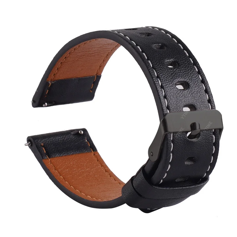 Premium 22mm Leather Watch Strap - Elegant Bracelet Watchband Accessory