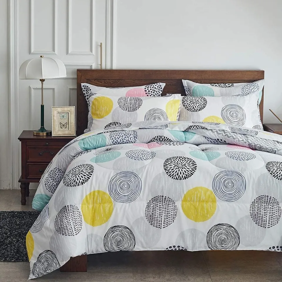 Colorful Dots Queen Comforter Bedding Set