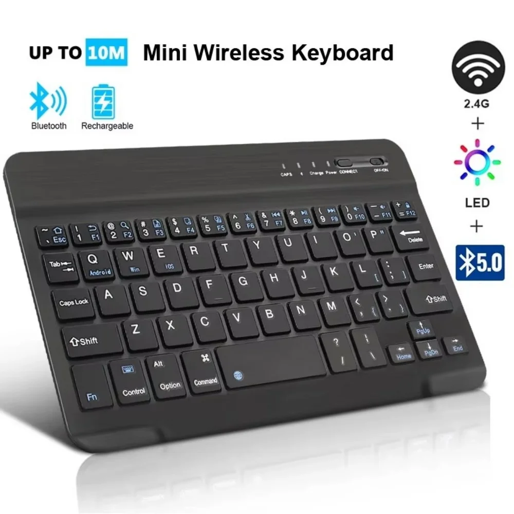 7/10 인치 블루투스 5.1 키보드 미니 무선 키보드 iPad Pro Air 노트북 용 노트북 태블릿 용 충전식 게임용 키보드