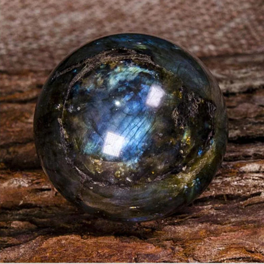 

50-70mm Natural Labradorite Stone Ball Crystal Healing Gemstone Sphere Reiki Table Decor