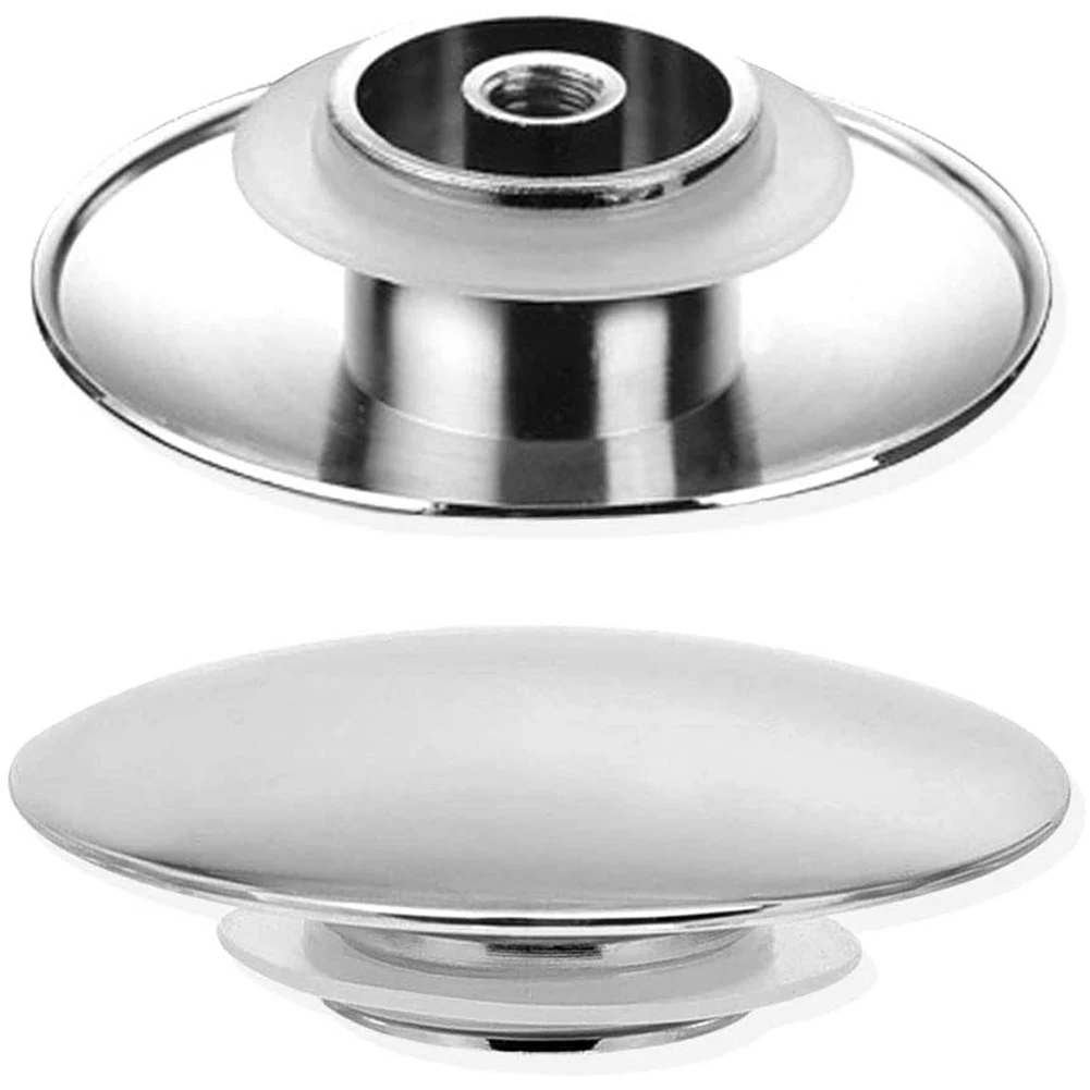 

1PC Basin Drain Plug Cover 66mm Bathroom Basin Waste Pop-Up Sink Plug Cap Silver Push Button Basin Sink Up Drainer Stopper Cover