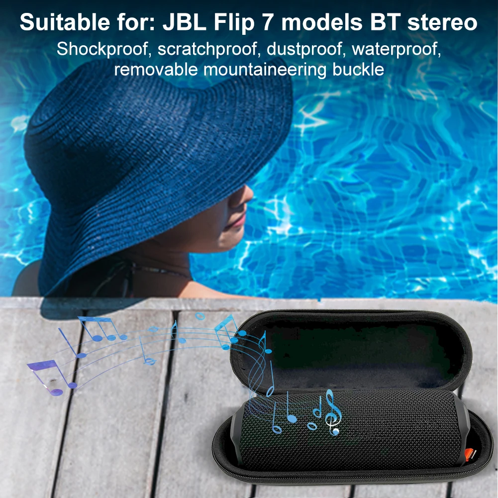 Hard Carrying Case for JBL Flip 7 Speaker Portable Storage Bag Waterproof Protective Travel Case Shockproof Wireless Speaker Bag
