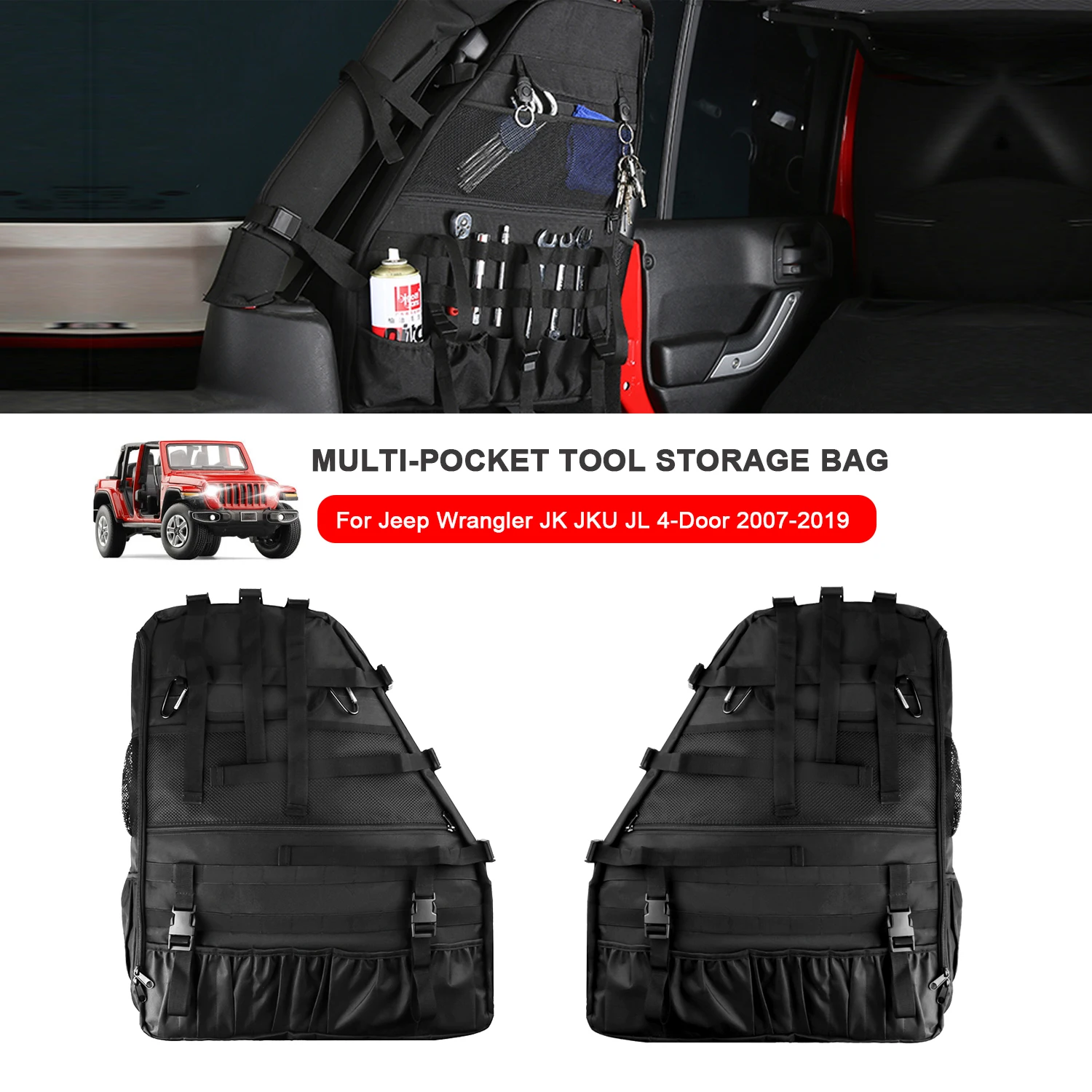 

Сумка для хранения в рулоне клетка карго для Jeep Wrangler JK JKU JL 4-дверная сумка-Седло 2007-2019 органайзеры с несколькими карманами сумка для хранения инструментов