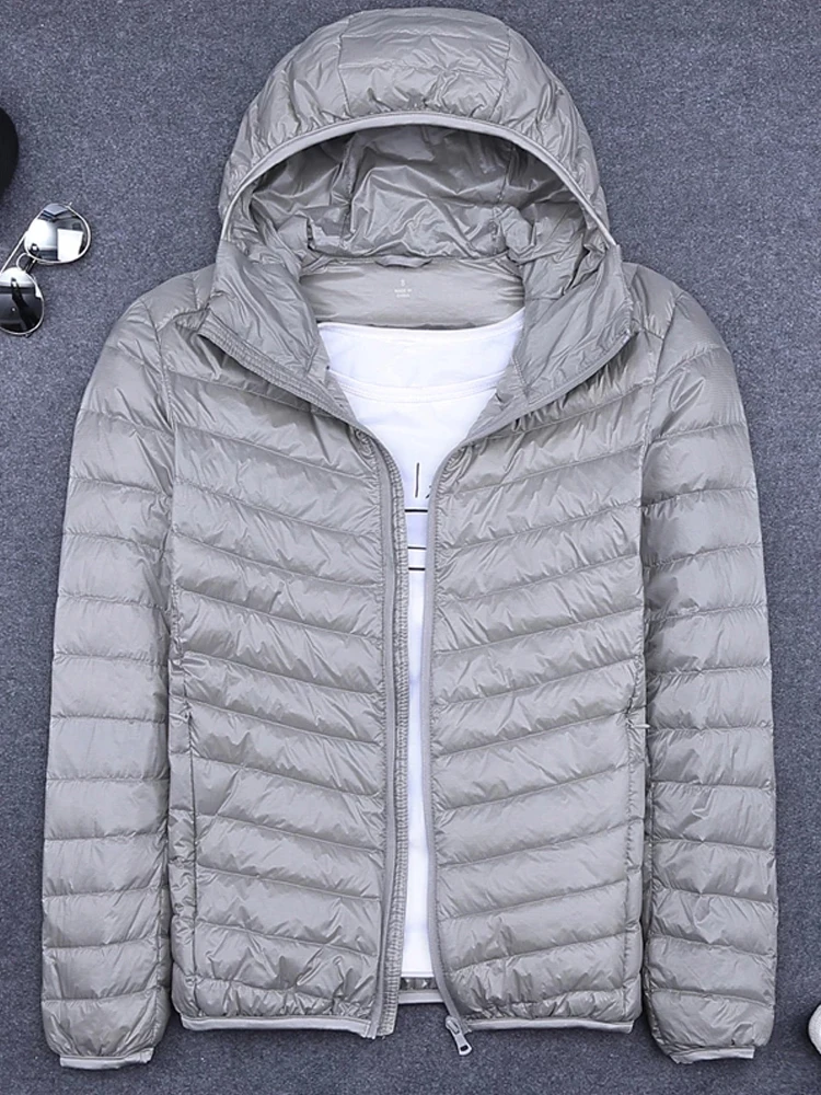 Men's Winter Coat Duck Down Jacket Hooded Down Coat Portable Windproof Puffer Parkas Male Overcoat 6XL