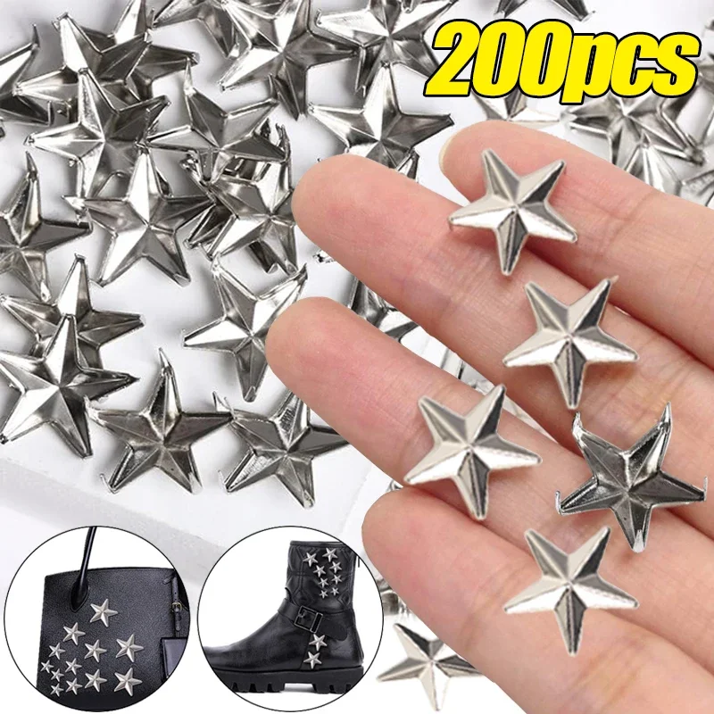

10/200Pcs Star Rivets Leather Craft DIY Studs 15/20mm Spikes Punk Garment Decoration Clothing Sewing Metal Studs Accessories