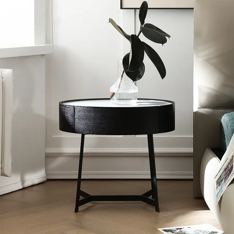 

Italian modern light luxury high-end smoked creative master bedroom internet celebrity bedside cabinet