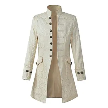 European And American Men's Coats, Medieval Clothing, Solid Color Fashionable Steampunk Retro Coats