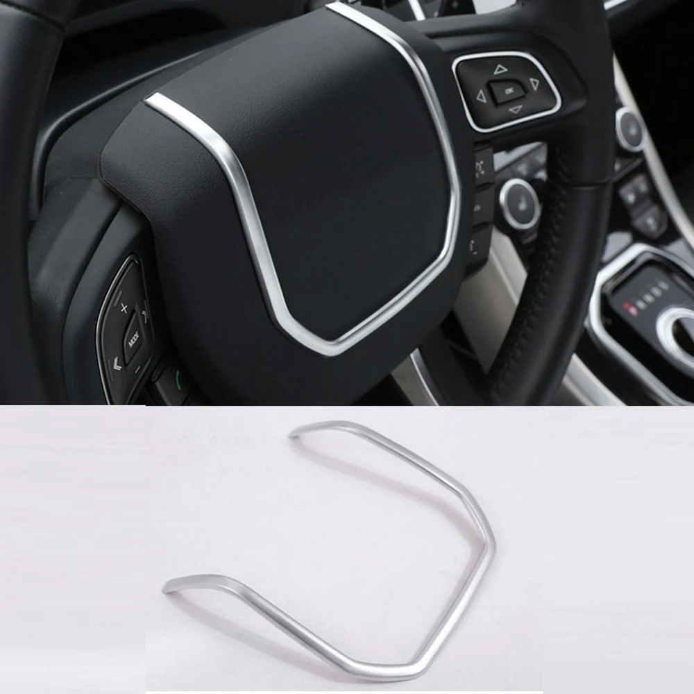 ABS Chrome Car Steering Wheel Decorative Strips Cover Trim Stickers For Land Rover Range Rover Evoque 2012-2017 Interior Parts 1