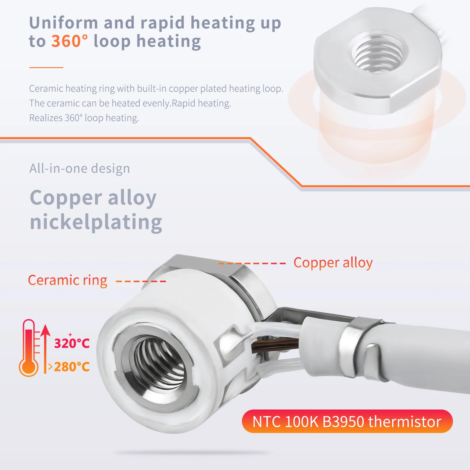 Núcleo de Aquecimento Cerâmico para Impressora 3d Quick Mini Ender v6 Hotend Cr10 Cr10 Cr6 se Mk3s - Imagem 3