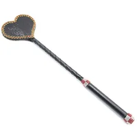 38CM PU Leather Heart-Shaped Flog Spank Paddle Horse Whip Beat Submissive for Horse Training Bat 2