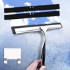 14'' INCH Shower Squeegee Stainless Steel Silicone Wiper Rubber Scrape Bathroom Cleaner Glass Door Hook Remove Stick Blade 1