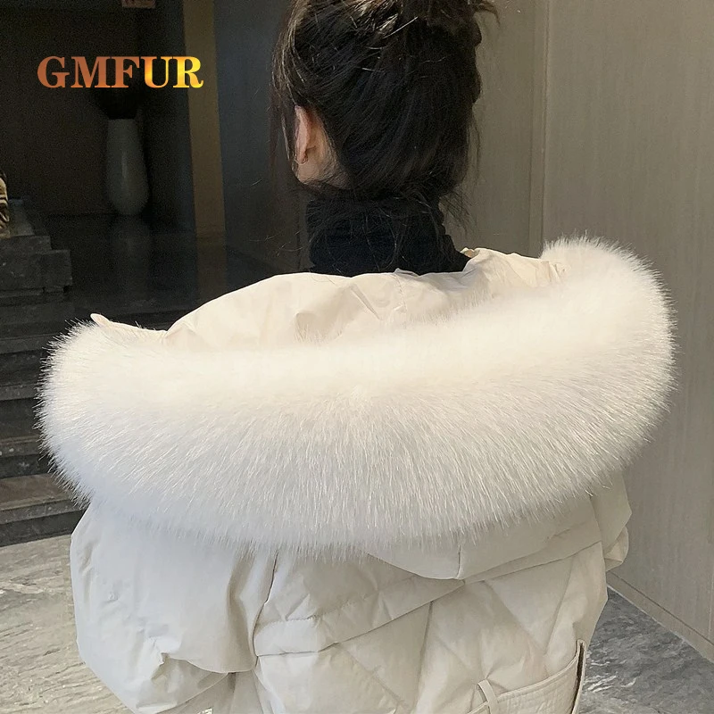 

Faux Fur Collar For Parkas Coats Luxury Warm Raccoon Scarf Women Large Fur Collar Scarves Male Jackets Coat