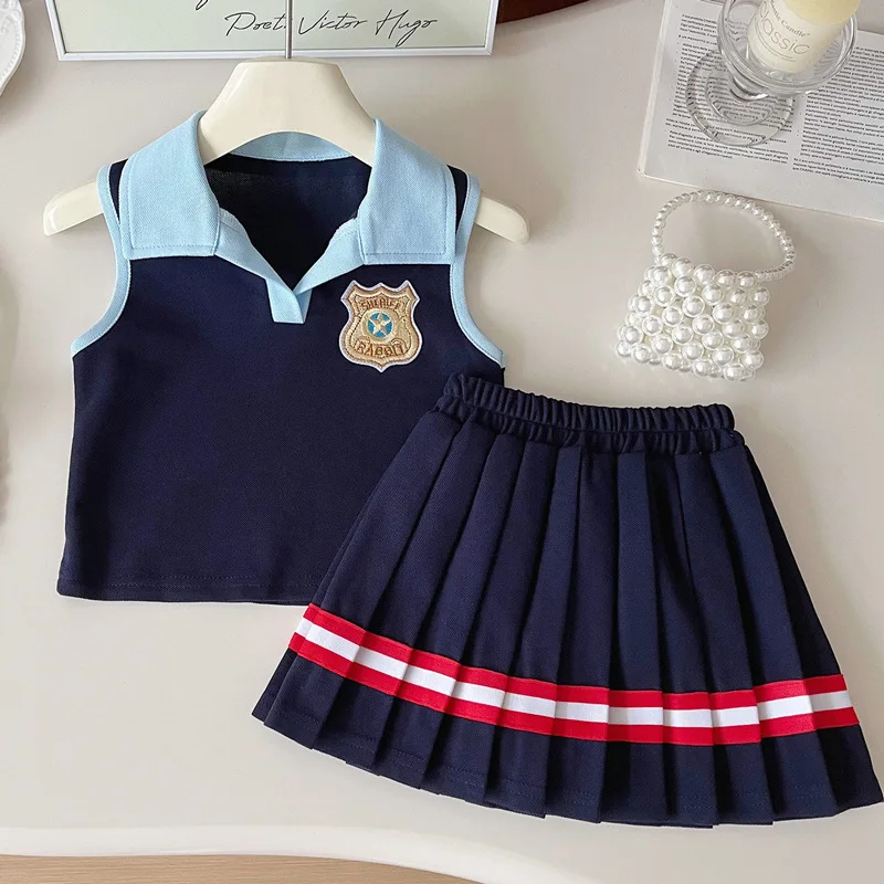 Girls College Style Polo & Skirt Set 3