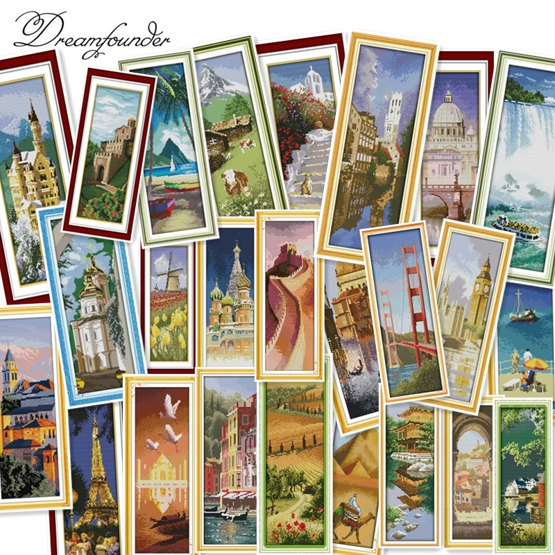 Russian Church Paris Tower Cross Stitch Kit 14ct 18ct Count Canvas Embroidery DIY
