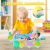 Baby Crawling Caterpillar Musical Interactive Toy Infant Tummy Time Sensory Early Education Toy with Magnetic Music Light up 5