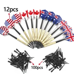 12 - Piece Professional Safety Soft Tip Darts Set with Electronic Dartboard Accessories (12 darts and 100 tip)