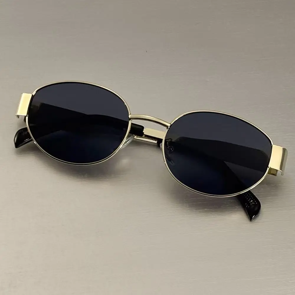 New Oval Sunglasses for Women Men Trendy Metal Frame Sun Glasses Classic Shades Casual Eyewear - Image 2