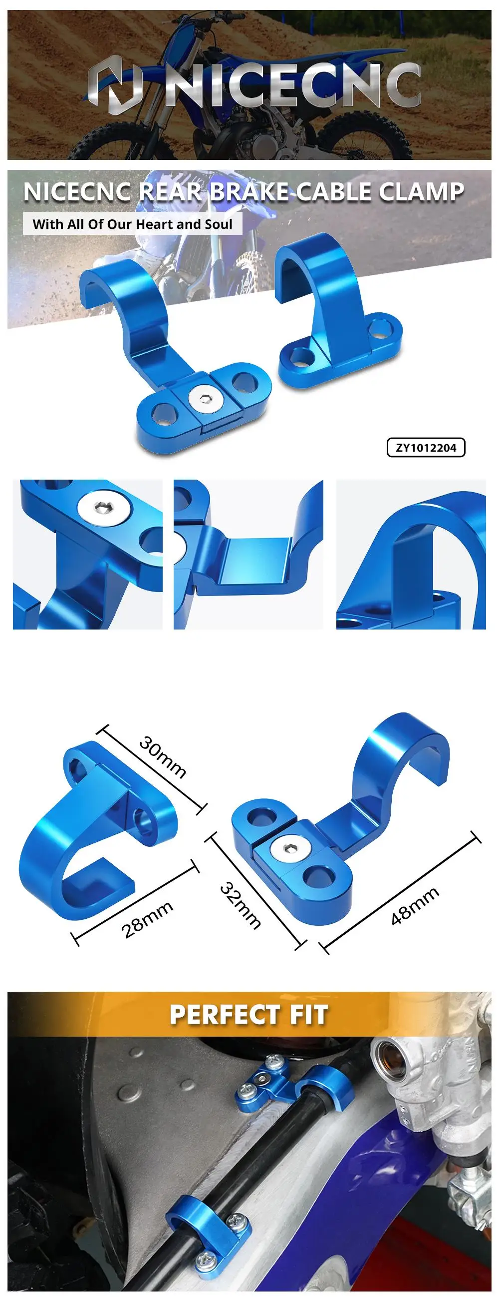 Für Yamaha 2006-2023 WR250F WR450F Hinten Bremsleitung Schlauch Klemme Halter YZ125 YZ250 YZ250F YZ450F YZ250FX YZ250X YZ450FX WR250FX – Detail 1